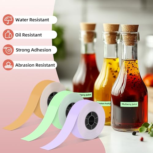 ORGSTA Etiketten Selbstklebend Klebeetiketten Aufkleber Beschriften Beschriftungsetiketten Selbstklebende Sticker Labels Kontinuierliche 15mm x7M/rolle 3 Rollen für S001