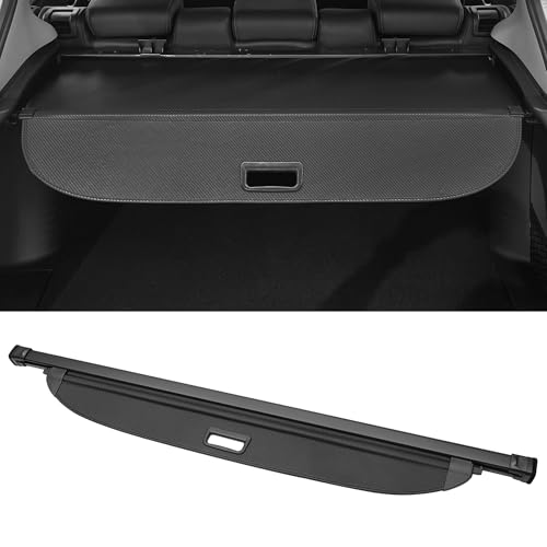 Motoforti Car Trunk Retractable Cargo Cover for Hyundai Santa Fe 2024-2025 5 Seater Rear Trunk Parcel Shelf Luggage Security Shield Shade, Canvas, Black Carbon Fiber