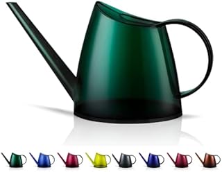 WhaleLife Indoor Watering Can for House Bonsai Plants Garden Flower Long Spout 40oz 1.4L 1/3 Gallon Small Modern Translucent Green