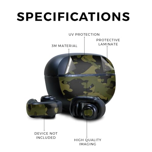 Image of Skin Compatible with Bose Ultra Open Earbuds - Green Camouflage - Premium 3M Vinyl Protective Wrap Decal Cover - Easy to Apply | Crafted in The USA by MightySkins