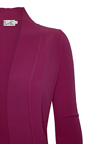 Image of Cielo Women's Solid Basic Open Front Pockets Knit Sweater Cardigan