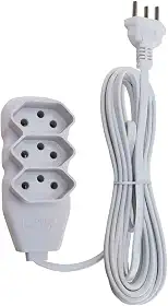 Force Line - Extensão Slim 3 Tomadas Tripolar Bivolt 1 Metro