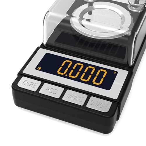 WEIGHTMAN Milligram Scale 50g / 0.001g, Reloading Scale with 2X 20g Calibration Weight, High Precision Jewelry Scale with Large LCD Display, MG Scale for Gold Medicine Powder, Battery Included