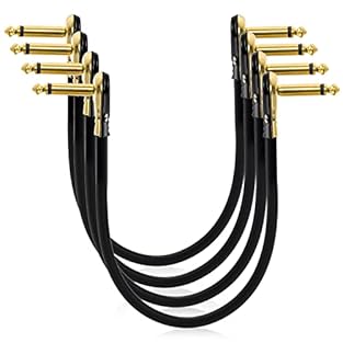 You will get 4 packs of guitar patch cables, each one measures 12 inches which ensure a secure connection in any instrument, pedal, or amp jack. Such as Acoustic Guitar, Electric Guitar, Keyboard, Bass Guitar, Pedal Effects, Amplifier, Mixing Board, ...