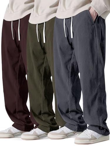 Image of Pinkmint Men's Poly Lycra Ribbed Relaxed Fit Stretchable & Comfortable Trouser | Flexible Elastic Waist with Drawstring Lower for Man