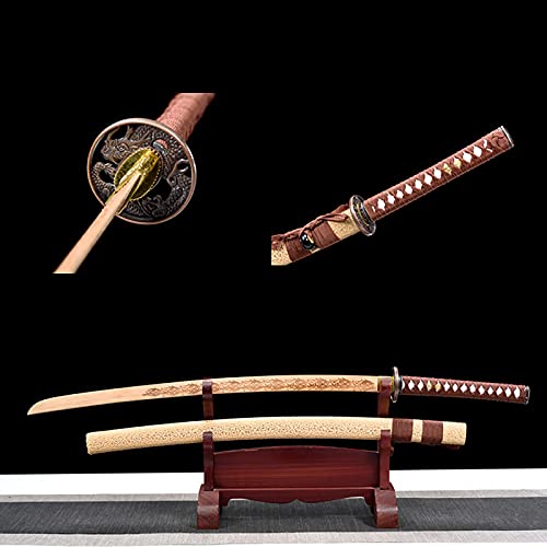 HJHUUA 103 cm Bokken,natürliches Bambus-Katana mit Scheide,handgefertigte Samurai-Schwerter für Cosplay,Ausstellung,Sammlung,Kendo-Training,Heimdekoration