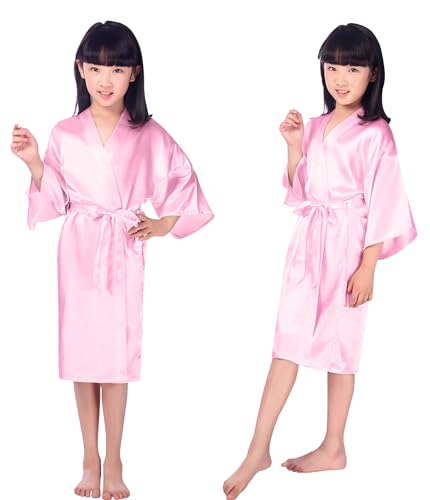 Birthday Squad Birthday Girl Princess Robe Spa Robes for Girls Party Satin Silk Kimono Robes Party Supplies2