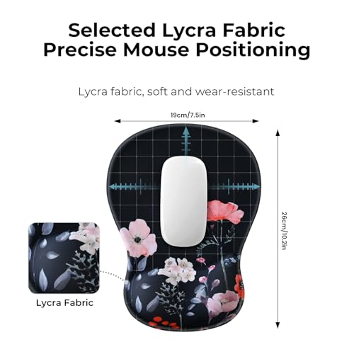 Image of EooCoo Ergonomic Mouse Pad with Gel Wrist Rest Support Middle Concave Design, Relieve Wrist Pain Mousepad, Non-Slip Base for Laptop, Computer, Office Desk Accessories, Carpal Tunnel Syndrome
