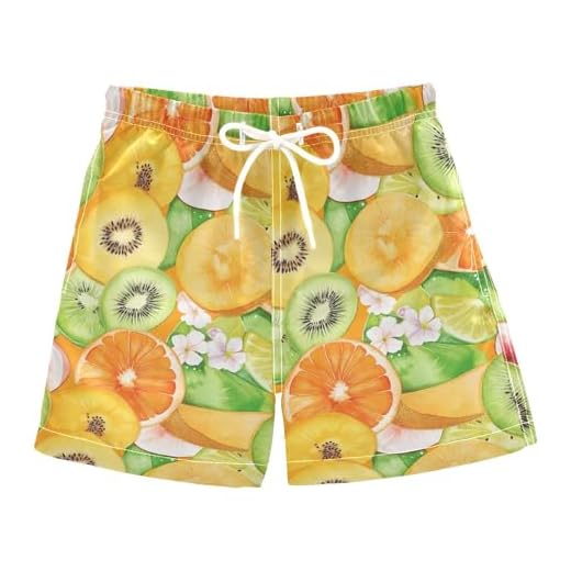 Wudan Maillot de bain mignon kiwi fruit orange garçons séchage rapide garçons surf shorts enfants maillots de bain cadeaux drôles 2T, Kawaii Kiwi Fruit Orange, 4 ans
