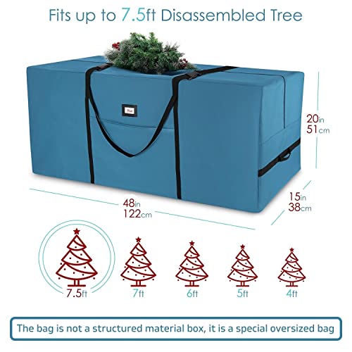 Image of Hearth & Harbor 7.5 ft Christmas Tree Storage Bag - Artificial Christmas Tree Bag with Reinforced Handles, Dual Zipper, Wide Opening - Large Storage Container for Trees and Decorations, 2 Piece set