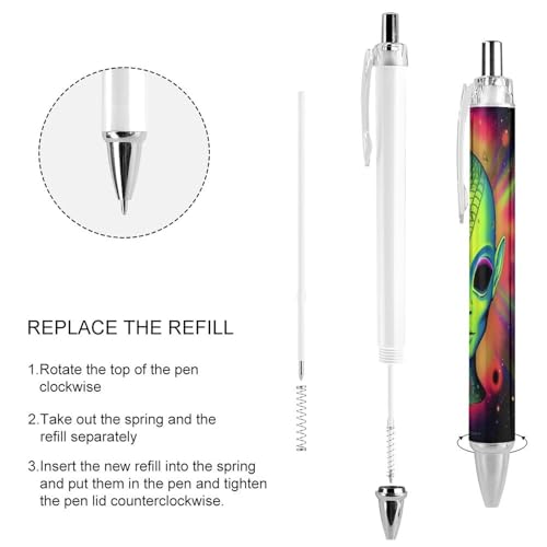 Stylos à bille rétractables pointe fine 0.5mm corps rond extraterrestre