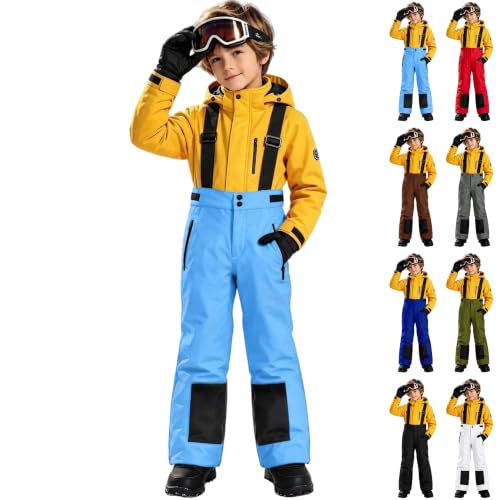 OTSANT Kids Ski Bib Snow Pants Adjustable Straps Winter Overalls 4-15Y | Kids Ski Bib Pants, Snow Overalls, Adjustable Shoulder Straps, High Waist Design, Zipper Pockets, Winter Outdoor Snow Wear - image 1