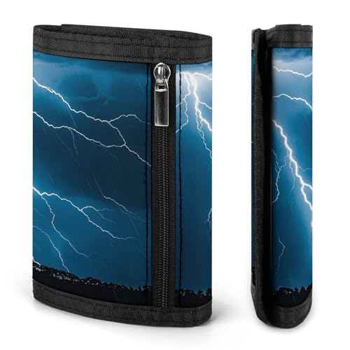 Wallet for Men - Slim Trifold Wallet, Lightning Strikes, Thunderstorms Money Clip, Coin Purse with 8 Credit Card Holder3