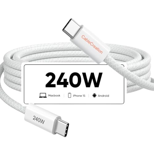 Image of CableCreation USB C to C Super Fast Charging Cable 240W Woven 3.3FT 140W | iPhone 16 15 Charger Cord, USB-C MacBook, PD 100W 60W Type C Cord for MacBook iPad Galaxy S24 S23 S22, Pixel 8 /7 /6 /5