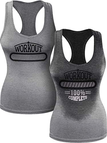 Actizio Women Sweat Activated Motivational Workout Cotton Tank Top Sleeveless Gym Athletic Shirts Workout Complete image 4
