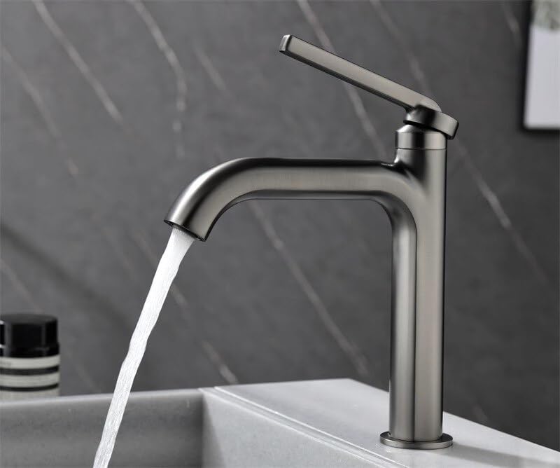Mitigeur de lavabo noir chromé pour salle de bain tendance