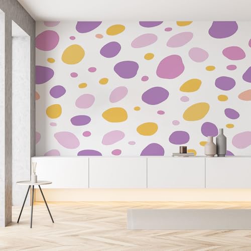 Papier peint panoramique 3D grand format au design violet géométrique - 5