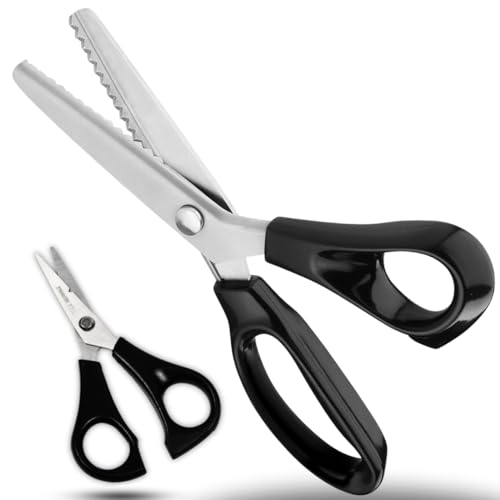 PACK 2 UNIDADES | Tijeras de Costura - Tijera Profesional Afiladas Dentadas Para Ropa Tela Modista Papel Cuero Manualidades etc - Calidad Acero Inoxidable Con Mango Cómodo
