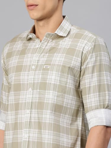 Image of Majestic Man Comfort Slim Fit Pure Cotton Checked Casual Shirt