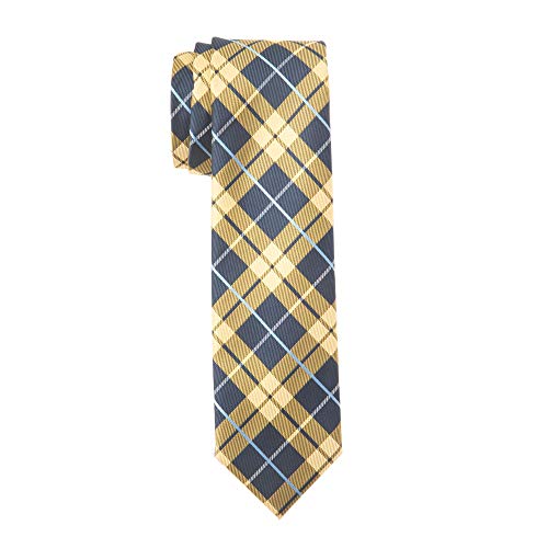 Chaps Boys' Big Classic Plaid Tie, Yellow, One Size