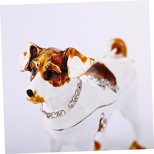 Boîte rangement élégante chiot en résine pour bijoux