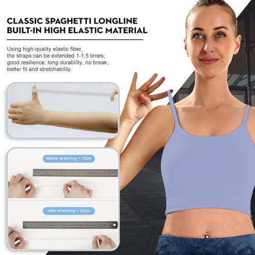 Image of ECOPARTY Wirefree Padded Yoga Sports Bra for Women - Moisture Wicking Quick Dry Workout Crop Tank Camisole