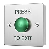 Push to Exit Button for Door Access Control Big Press Button Waterproof Stainless Steel Shell with Back Mounted Box NO/COM Output