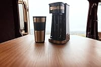 Bestron Kaffeemaschine mit Isolierbecher, Für gemahlenen Filterkaffee, 2 Große Tassen, 750 Watt, Edelstahl, Farbe: Kupfer – Ansicht 3