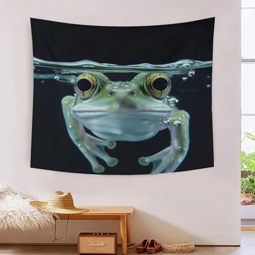 Tapisserie murale grenouille 3D effet visuel grand tissu de décoration murales