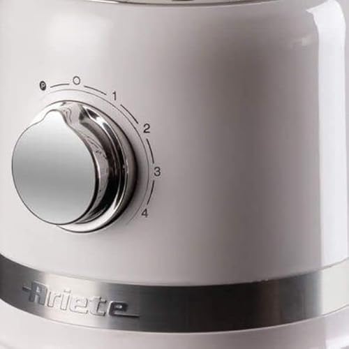 Ariete 585 Mixeur moderne, 1000 W, capacité 1,5 L, 4 vitesses + fonction pulse, tasse en verre gradué, 4 lames en acier inoxydable, blanc