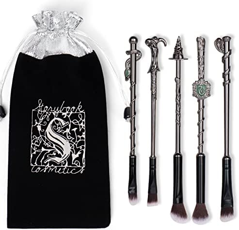 Stitch Eyeshado Face Powder Makeup Brush with Storage Bag, 5Pcs Stitch Makeup Brush Set ,Stitch Theme Cosmetic Brushes for Powder Eyeshadow Blushes Lip, Kawaii Stitch Gifts for Girl Women