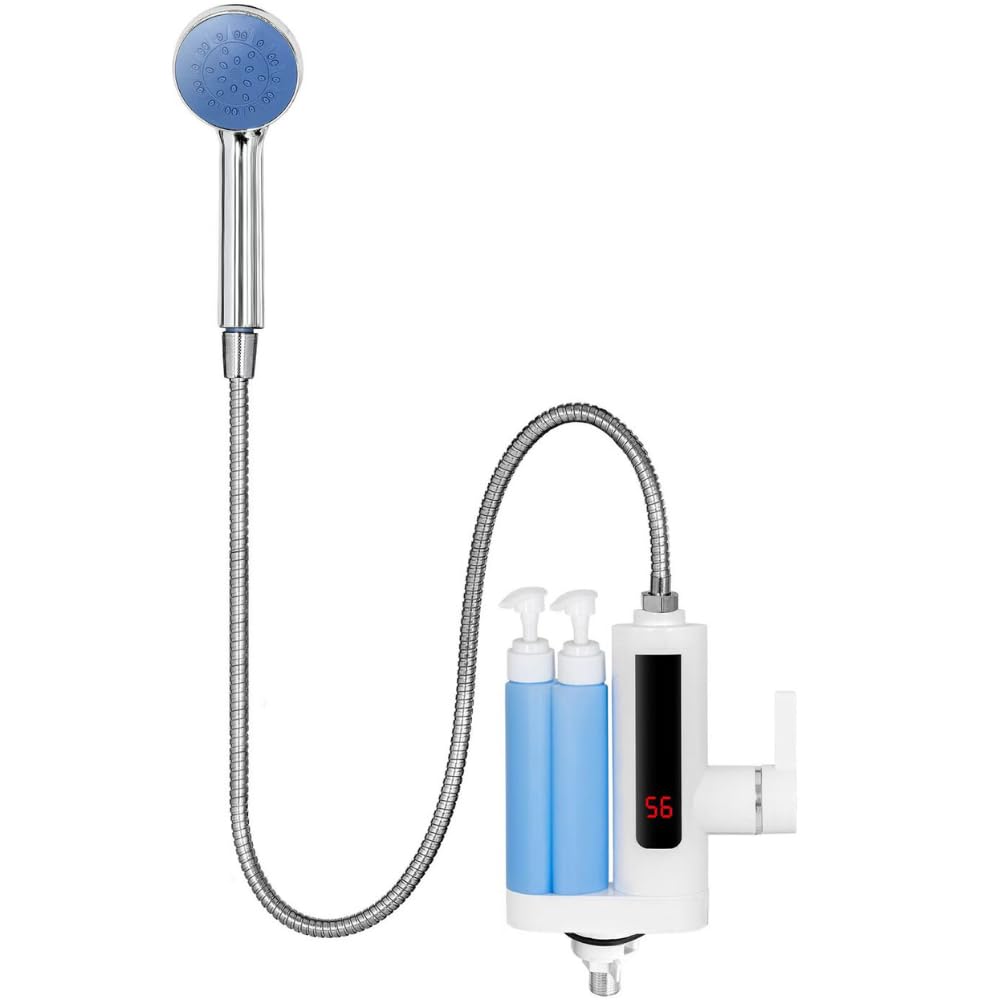 YUGMI SHOP Bath Water Heating Shower Instant Water Heaters LCD Digital Display Thermostatic Shower Water Heating Device Bathroom Stainless Steel Tankless Rapid Heating Tankless Shower Water Heater-image-27