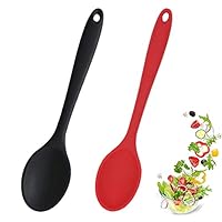 Juego De 4 Cucharas Pequeñas De Silicona Para Mezclar Resistentes Al Calor, Cucharas Para Utensilios De Cocina Para Comer, Hornear Y Revolver (8.26 X 1.65 Pulgadas