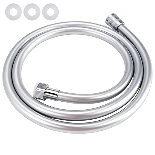 Manguera Ducha 1.5 m, Conexión Estándar de 1/2, Manguera de Ducha de PVC, Cable Ducha Universal con Arandela, Flexible y Resistente a Las Torceduras, Flexo Ducha de Alta Presión de Repuesto