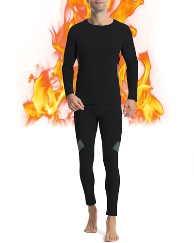 Runhit Men's Fleece Lined Thermal Underwear Set