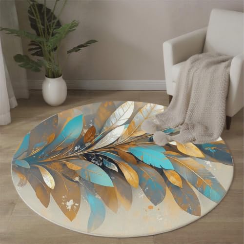 Tapis d'art moderne abstrait finitions or pour décoration - 2