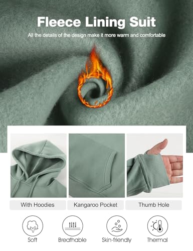 Image of Flygo Womens Fleece 2 Piece Outfits Sweatsuit Crop Pullover Sweatshirt Joggers Pants Tracksuit Set