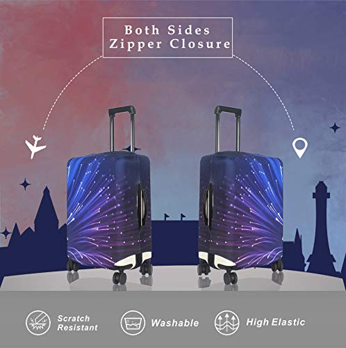 Image of Explore Land Travel Luggage Cover Suitcase Protector Fits 18-32 Inch (Fireworks, XL, Dirt & Scratch Resistant)