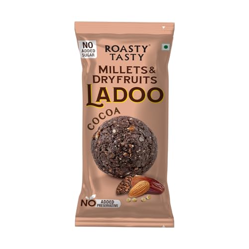 Image of Roasty Tasty Cocoa - Millets & Dryfruits Ladoo | Energy Bar Replacement | No Added Sugar | No Artificial Flavor | Healthy Snacks | Rich in Proteins | Dry Fruits, Seeds & Nuts Mithai | 5 Pcs -40g each
