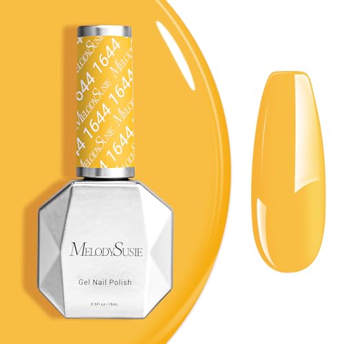 Image of MelodySusie Jelly Yellow Gel Nail Polish,0.5fl oz Soak Off UV LED Bright Transparent Yellow Gel Polish Nail Art Manicure Salon DIY Nail Design Decoration at Home Christmas Gift for Women-1644