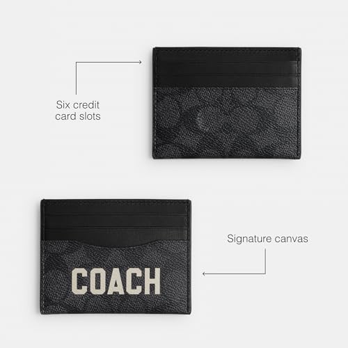 Coach Flat Card Case in Signature with Coach Graphic Coach Flat Card Case in Signature with Coach Graphic
