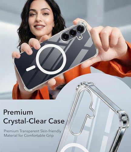 Image of Jkobi Shockproof Crystal-Clear Back Cover for Samsung Galaxy S25 Plus (Magsafe Wireless Support | Drop & Camera Protection | Hard Polycarbonate)