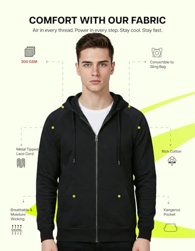 Image of AWG ALL WEATHER GEAR Hoodies for Men | Men's Solid Hooded Sweatshirt | Winter Wear | Pullover | Jackets for Men Stylish | Zipper Hooded Sweatshirt