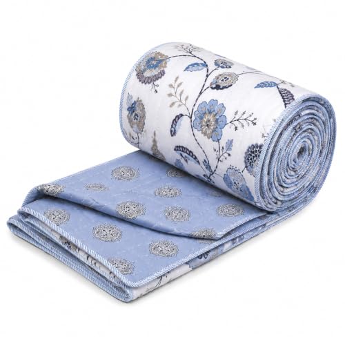 Image of RRC Jaipuri Floral Print Double Bed Razai | Cotton Lightweight AC Quilt | Soft Jaipuri Rajai | 200 GSM Summer Comforter | Double Bed Quilt Pack of 1