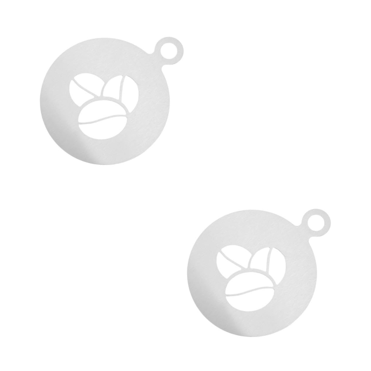 GLEAVI 2pcs Coffee Decorating Stencils Stainless Templates for Cake for Latte Art Baking Easy to Clean Flower Pattern