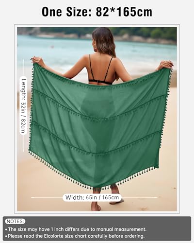 Image of Eicolorte Sarong Cover Up Womens Beach Cover Up Bikini Bathing Suit Swimsuit Swimwear Coverup Sarong Pareo Wraps for Women