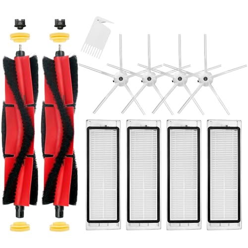 Chuancheng Ersatzteile Zubehör für Xiaomi Roborock S5 MAX S6 Pure S6 maxV S6 Max S6 S60 S65 S4 S4 Max S50 S51 S55 S5 Staubsauger 2 Rollenbürsten 4 Seitenbürsten 4 HEPA-Filter (Weiß)