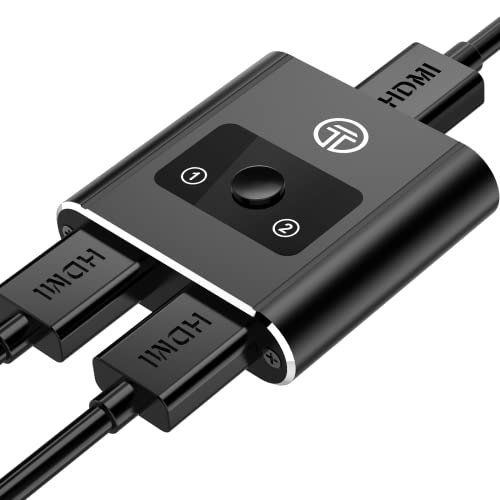 Switch HDMI, commutateur HDMI en aluminium bidirectionnel 1 entrée 2 sorties ou 2 entrées vers 1 sortie Splitter HDMI,Supporte 4K 3D1080P,Xbox,PS4,PS3