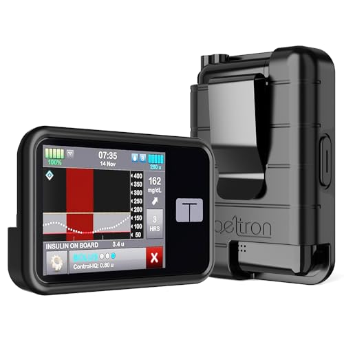 BELTRON Protective Case for Tandem t:Slim X2 Pump with Built-in Metal Belt Clip (Strong & Durable Case for Tandem Diabetes Care TSlim X2 Insulin Pump) - Black