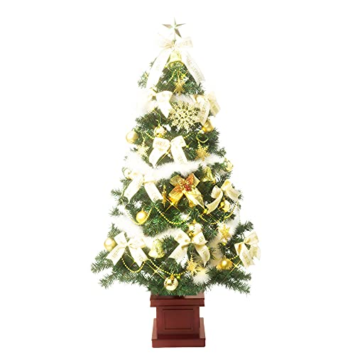 Amazon | クリスマス屋 クリスマスツリー150cm 木製ポット ゴールド